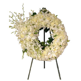 All White Sympathy Wreath - Beverly Hills Flower Gallery